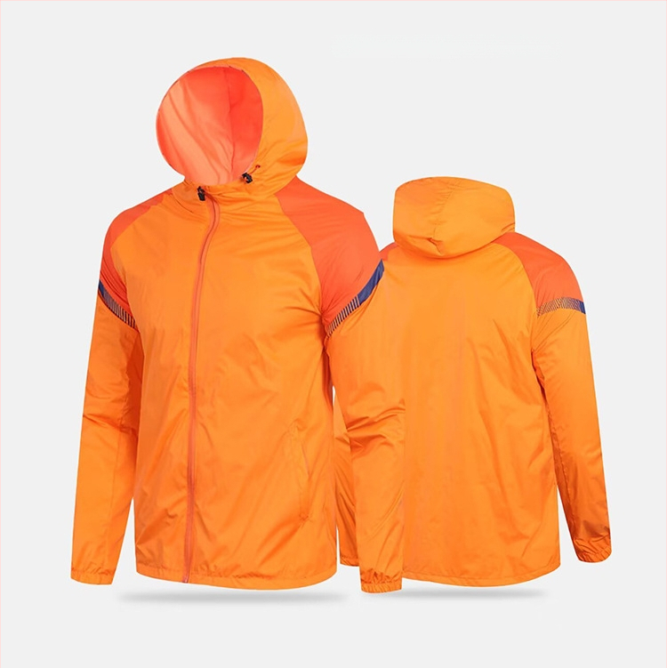 Gyerekeknek készült futballhoz kapucnis szélvédő kabát, uniszex, nylon bélés, kültéri edzésekhez, téli–tavaszi–ősz