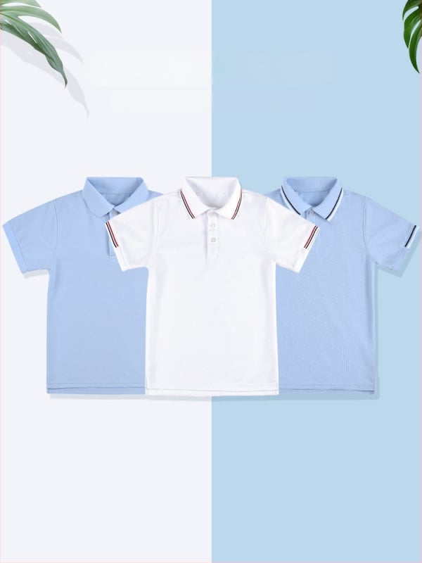 Поло риза от памук за лято 2024, райета или едноцветна шарка, за деца над 140 см.