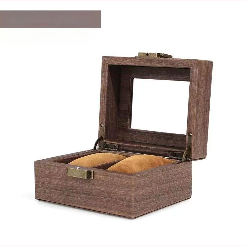 12 skyrių laikrodžių laikymo dėžutė, retro medžio rašto PU oda, die-cut technologija, medžio rašto odos modelis, papuošalų ekspozicija