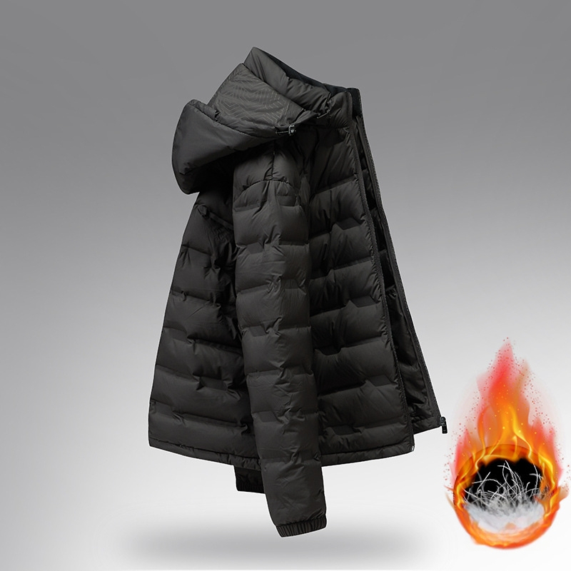 Korea-stiilis kardigan-jakk, kerge, eemaldatava kapuutsiga, puuvillane täidis, polüester välis- ja vooder