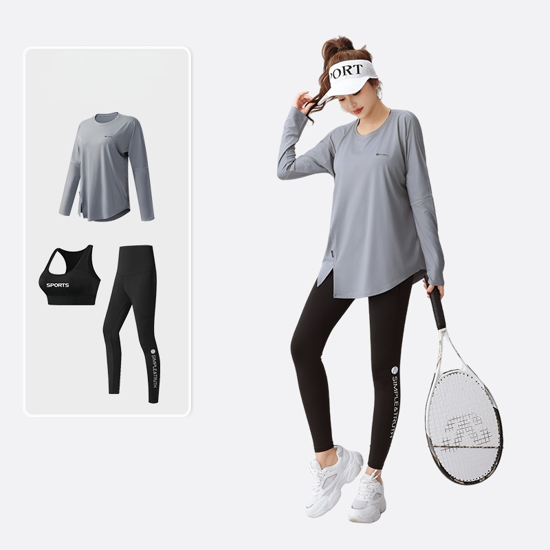 Zolandi fitnesa joga krekls ar garām piedurknēm, brīvs piegriezums, poliestera ar spandeksa audums, garums 70 cm