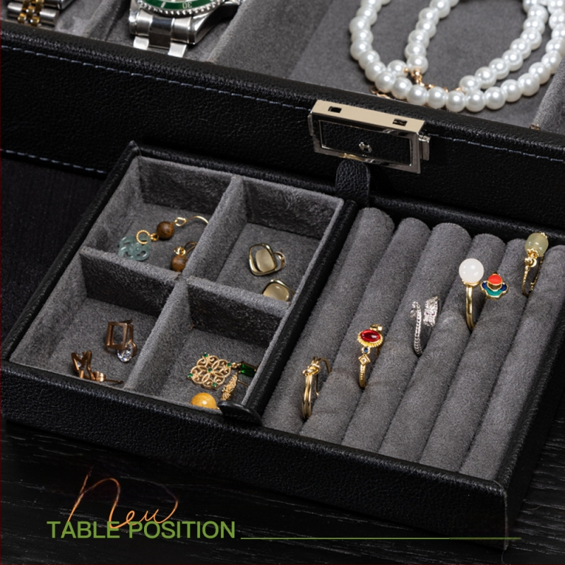 BLUETIDE Nahast kellade hoiukarp mitme sahtliga, kartonpakend, spetsifikatsioon 01