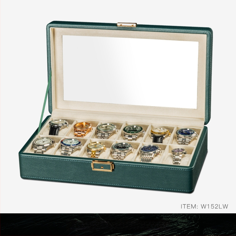 BLUETIDE Nahast kellade hoiukarp mitme sahtliga, kartonpakend, spetsifikatsioon 01