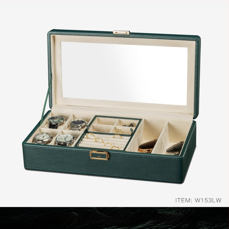 BLUETIDE Nahast kellade hoiukarp mitme sahtliga, kartonpakend, spetsifikatsioon 01