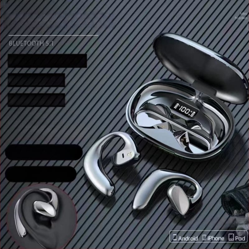 Tulkošanas austiņas ar AI reāllaika tulkojumu, Bluetooth 5.0, IPX3 ūdensdrošas, diapazons 15 m, darbības laiks 4–8 h