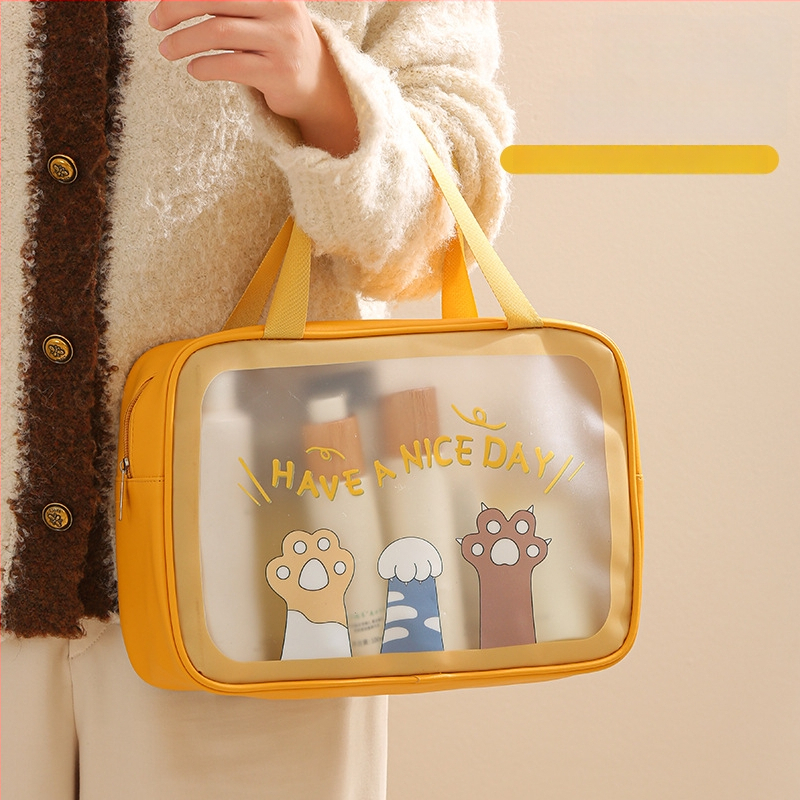 Kosmētikas soma – PVC+nylon materiāls, rokas soma formā, daudzfunkcionāla, piemērota ceļojumiem un kosmētikas glabāšanai