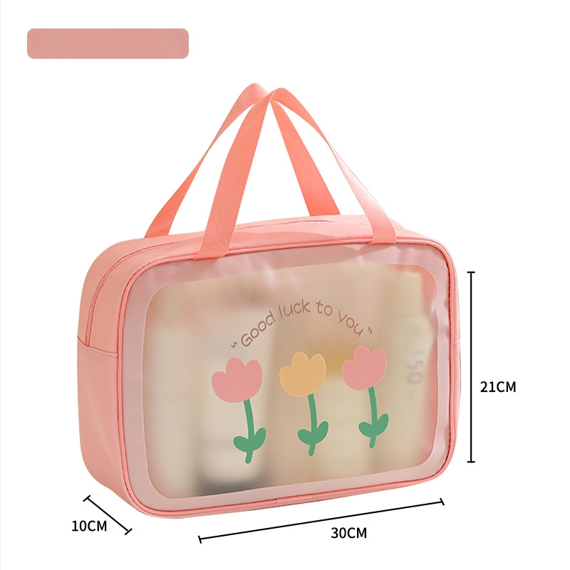 Kosmētikas soma – PVC+nylon materiāls, rokas soma formā, daudzfunkcionāla, piemērota ceļojumiem un kosmētikas glabāšanai