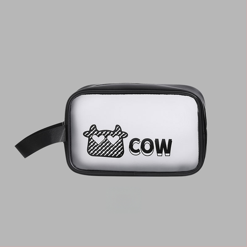 PVC прозрачна козметична чанта с голям капацитет, водоустойчива, аниме карикатура дизайн, урбанистичен стил