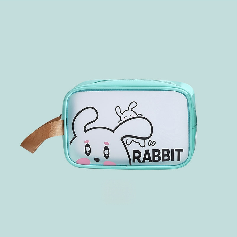 PVC прозрачна козметична чанта с голям капацитет, водоустойчива, аниме карикатура дизайн, урбанистичен стил