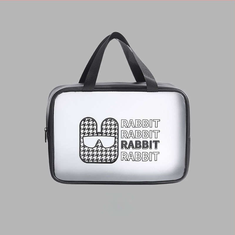 PVC прозрачна козметична чанта с голям капацитет, водоустойчива, аниме карикатура дизайн, урбанистичен стил