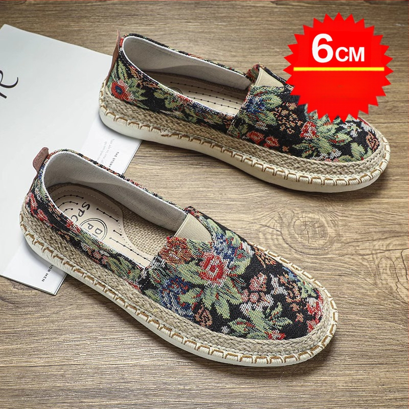 Meeste kanvas Slip-On jalanõud, hingavad, libisemiskindel talla, pealne kanvas, kummist talla, suvi