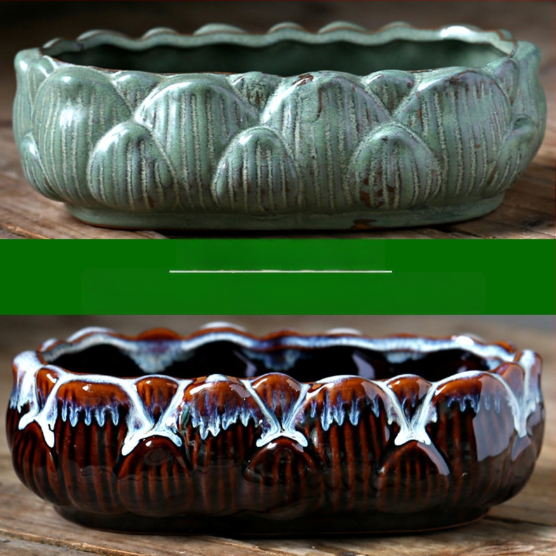 Keraminė vazonas hidroponinėms augalams, stovi ant grindų, klasikinio stiliaus, namų sodininkystei