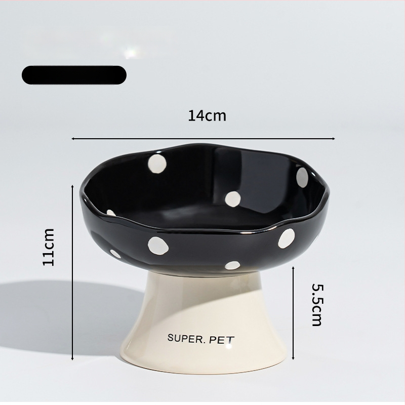 Κεραμικό μπολ για γάτες για φαγητό και νερό, με ανυψωμένη βάση για σταθερότητα και κεκλιμένο χείλος για άνεση — σετ 2 τεμάχια