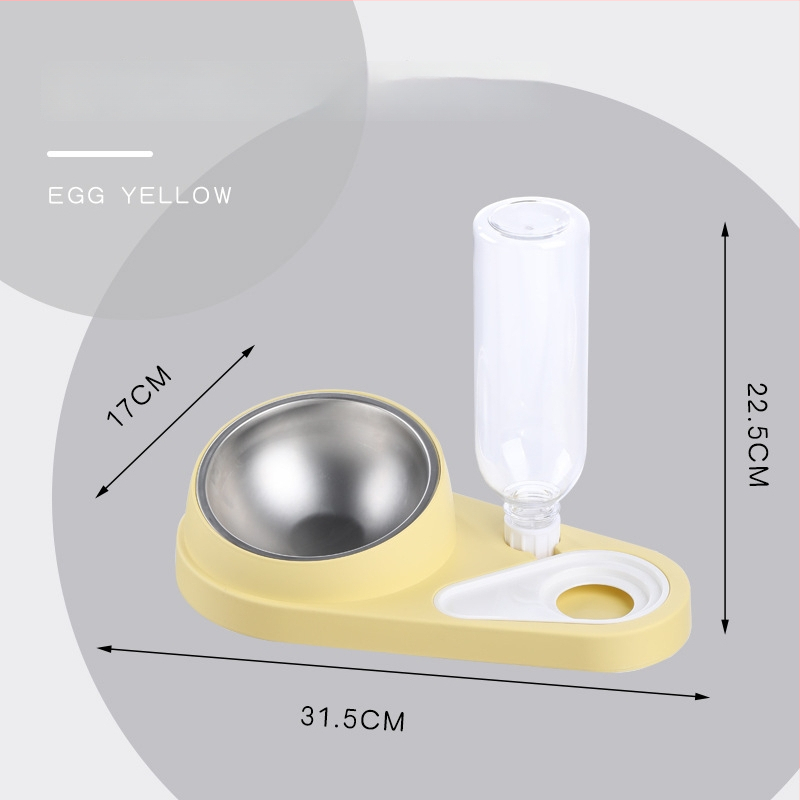 Σετ μπολ φαγητού γάτας με διπλά μπολ, πλαστικό + ανοξείδωτο ατσάλι, αυτόματη τροφοδοσία, εξοπλισμός κατοικίδιων