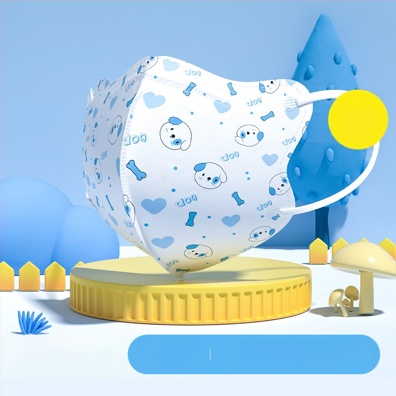 Bērnu medicīniskā ķirurģiskā maska, 3D dizains, materiāls: neausts audums + meltblown, vienreizējai lietošanai, iepakojums 30 gab., karikatūru stils