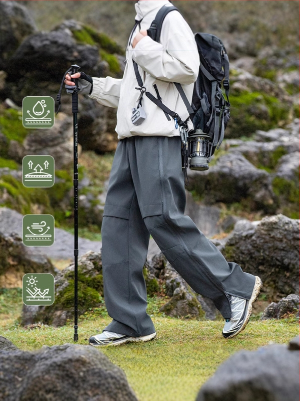 IZEXX Muške planinske hlače za kampiranje i penjanje – bočni otvor, udobne svakodnevne radne hlače, prozračne, vodootporne