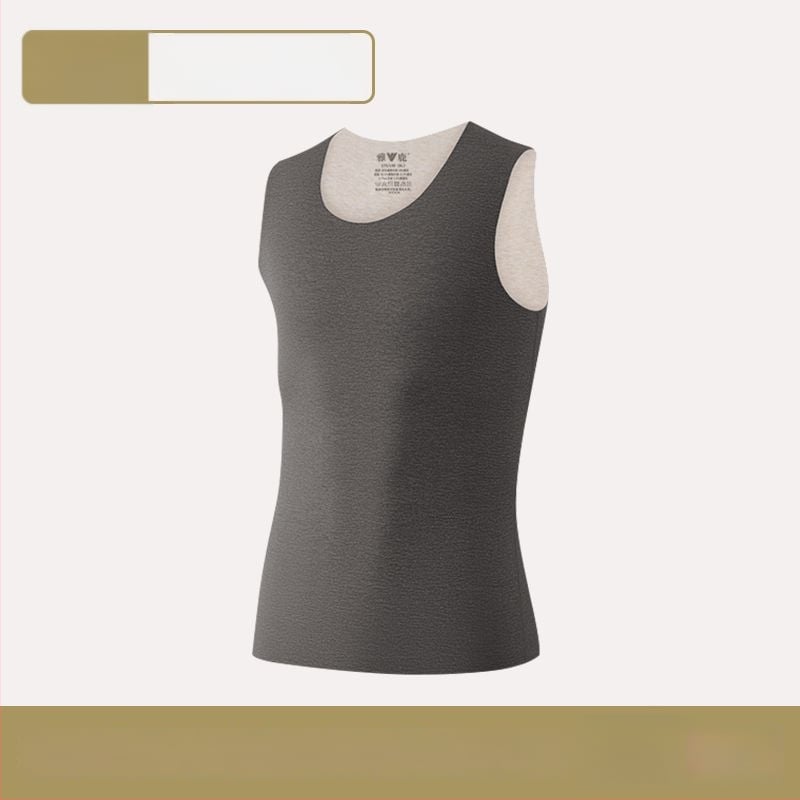 Vīriešu termiskā veste ar dubultiem slāņiem, apaļā kakla, poliestera audums, antibakteriāla funkcija, bieza audums 251–300 g/m²