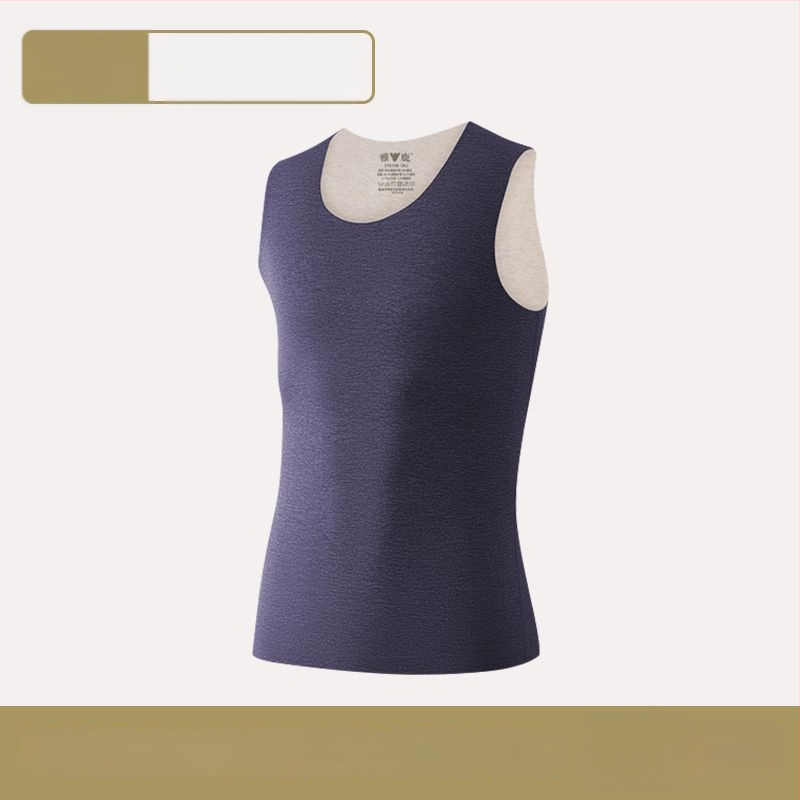 Vīriešu termiskā veste ar dubultiem slāņiem, apaļā kakla, poliestera audums, antibakteriāla funkcija, bieza audums 251–300 g/m²