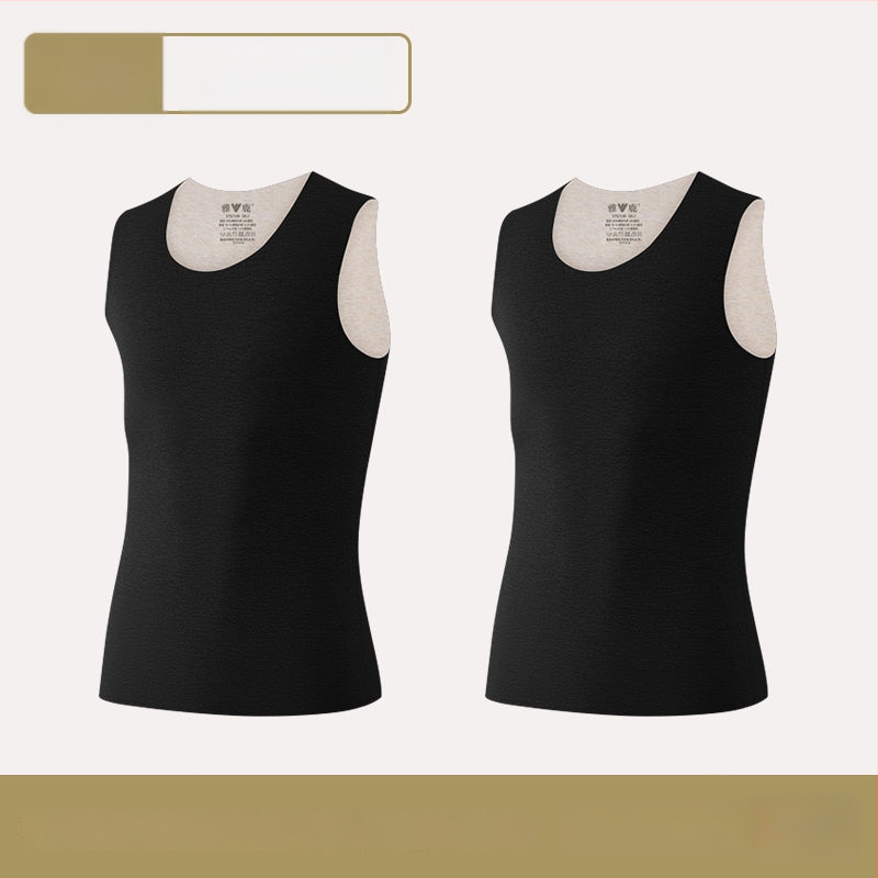 Vīriešu termiskā veste ar dubultiem slāņiem, apaļā kakla, poliestera audums, antibakteriāla funkcija, bieza audums 251–300 g/m²