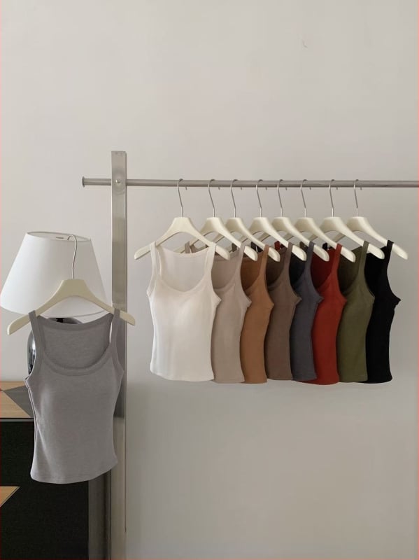 Korean Society Kamizole Veste – Tievs siluets, Vienkāršs raksts, Viskoze un kokvilnas maisījums, Vasarā 2025