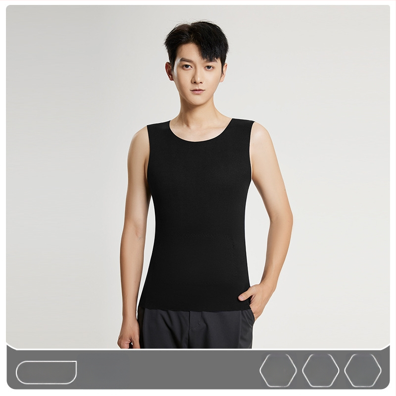 Lando termiskā veste vīriešiem, bezšuvju pamata kārta, apaļš kakls, blīds poliesterа audums 251-300 g/m²