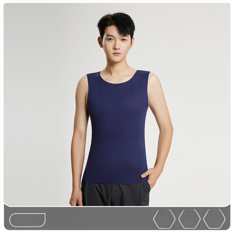 Lando termiskā veste vīriešiem, bezšuvju pamata kārta, apaļš kakls, blīds poliesterа audums 251-300 g/m²