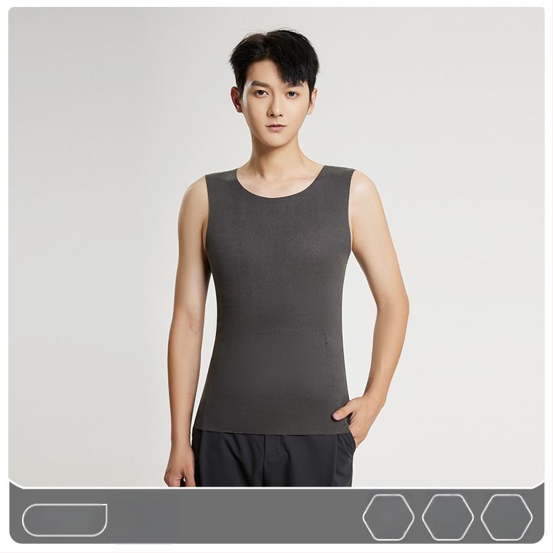 Lando termiskā veste vīriešiem, bezšuvju pamata kārta, apaļš kakls, blīds poliesterа audums 251-300 g/m²