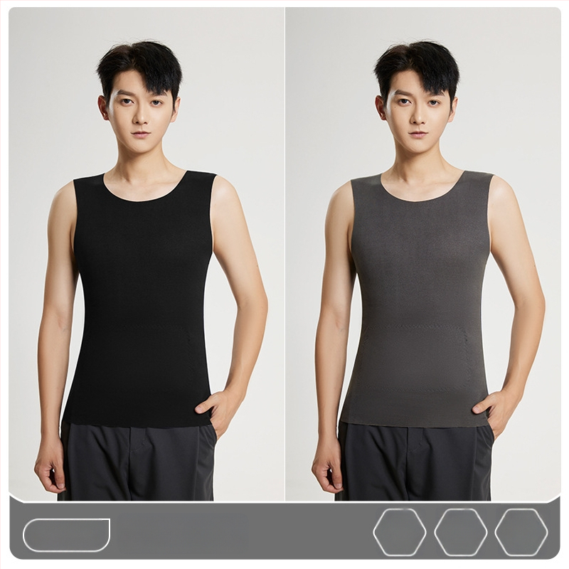 Lando termiskā veste vīriešiem, bezšuvju pamata kārta, apaļš kakls, blīds poliesterа audums 251-300 g/m²