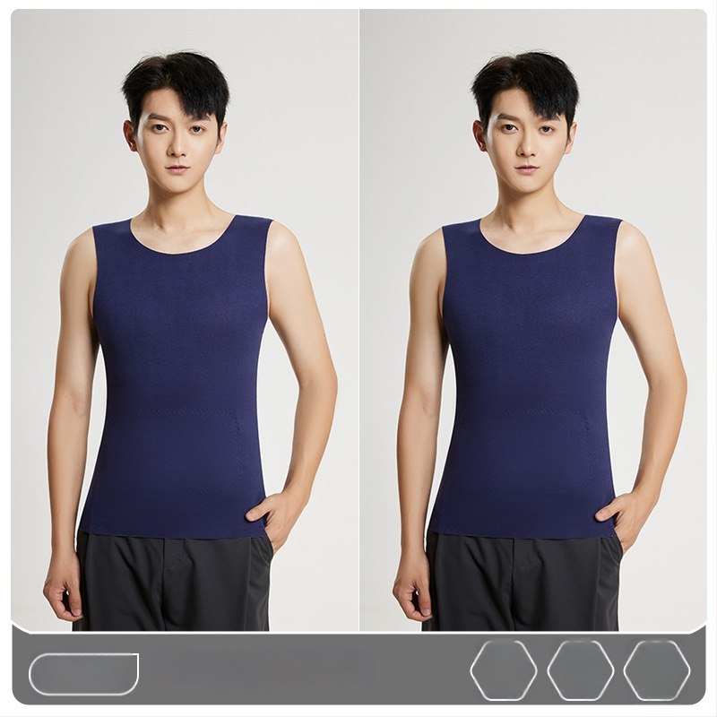 Lando termiskā veste vīriešiem, bezšuvju pamata kārta, apaļš kakls, blīds poliesterа audums 251-300 g/m²