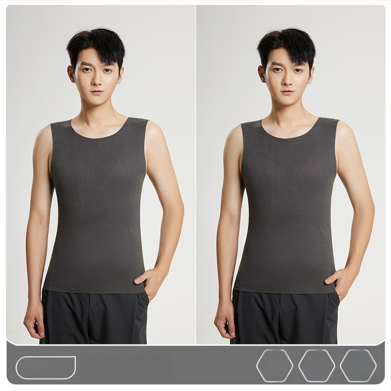 Lando termiskā veste vīriešiem, bezšuvju pamata kārta, apaļš kakls, blīds poliesterа audums 251-300 g/m²