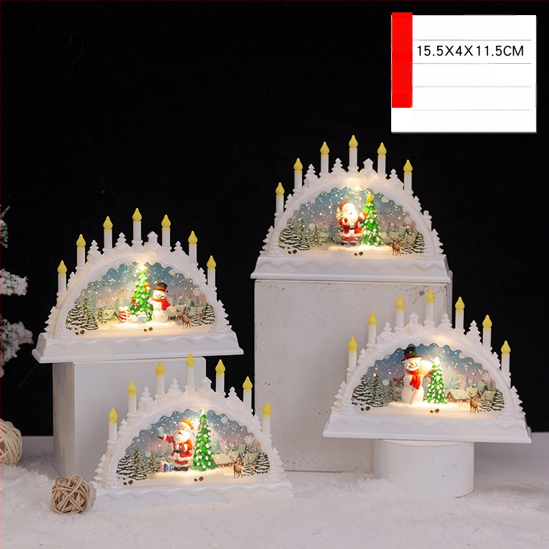 Kalėdų senelis mikro kraštovaizdžio naktinė lemputė – dervos kūrinys, animacinis stilius, Runting