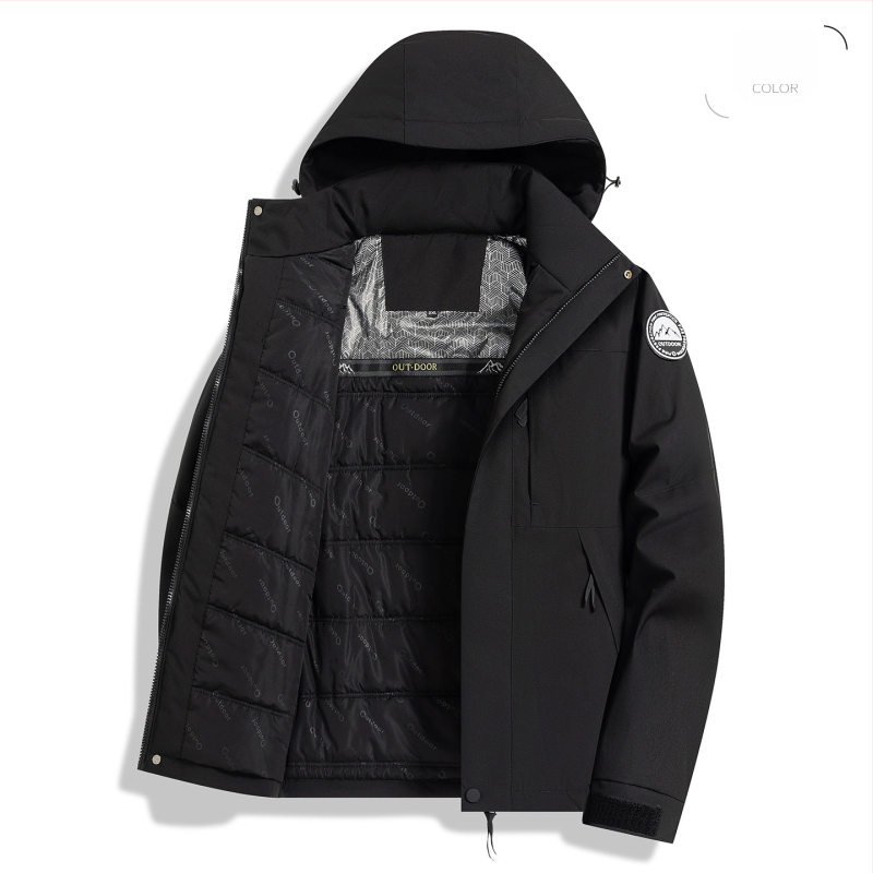 Kardigan-stiilis talvemantel eemaldatava kapuutsiga, fleecevooder, eesmine tõmblukk, pikkus 80–100 cm, polüester täidis ja vooder