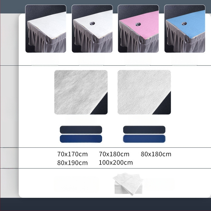 Vienkartinė lovos pakloda grožio salonams, 100 vnt., kvėpuojantis nepluoštinis audinys