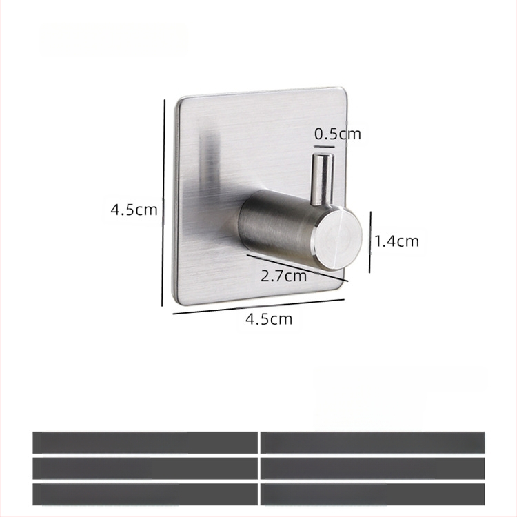 Ανοξείδωτη αυτοκόλλητη κρεμάστρα μπάνιου, μονή, μοντέρνος μινιμαλιστικός σχεδιασμός; αντοχή 5 kg; χωρίς τρύπες; τοποθέτηση πίσω από την πόρτα.