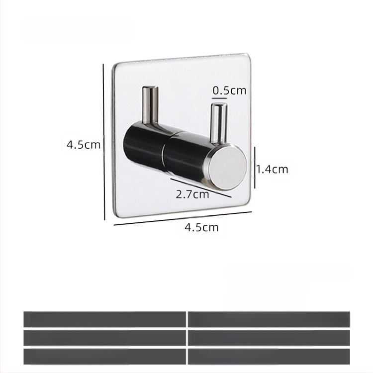 Ανοξείδωτη αυτοκόλλητη κρεμάστρα μπάνιου, μονή, μοντέρνος μινιμαλιστικός σχεδιασμός; αντοχή 5 kg; χωρίς τρύπες; τοποθέτηση πίσω από την πόρτα.