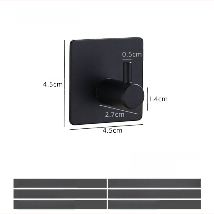 Ανοξείδωτη αυτοκόλλητη κρεμάστρα μπάνιου, μονή, μοντέρνος μινιμαλιστικός σχεδιασμός; αντοχή 5 kg; χωρίς τρύπες; τοποθέτηση πίσω από την πόρτα.