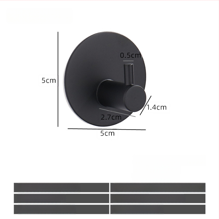 Ανοξείδωτη αυτοκόλλητη κρεμάστρα μπάνιου, μονή, μοντέρνος μινιμαλιστικός σχεδιασμός; αντοχή 5 kg; χωρίς τρύπες; τοποθέτηση πίσω από την πόρτα.