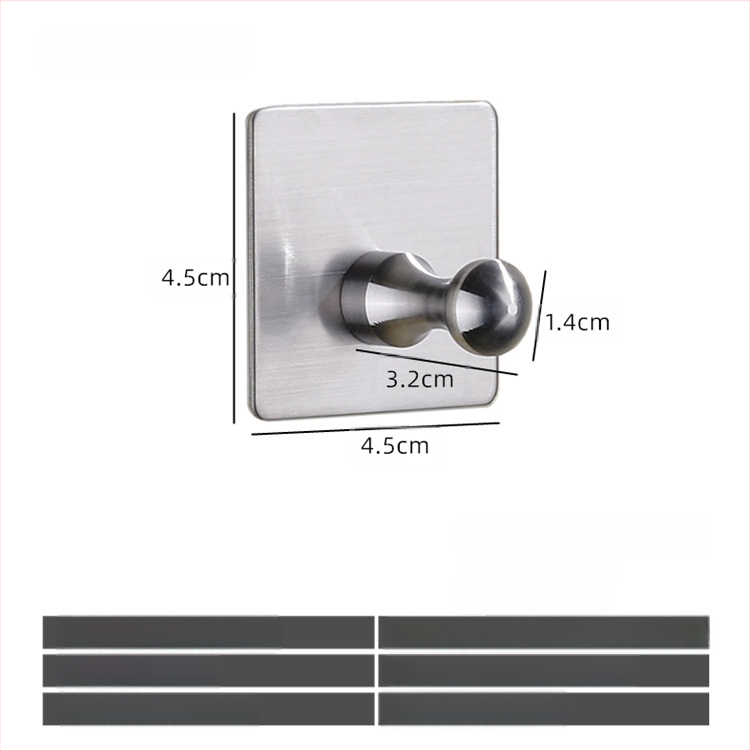 Ανοξείδωτη αυτοκόλλητη κρεμάστρα μπάνιου, μονή, μοντέρνος μινιμαλιστικός σχεδιασμός; αντοχή 5 kg; χωρίς τρύπες; τοποθέτηση πίσω από την πόρτα.