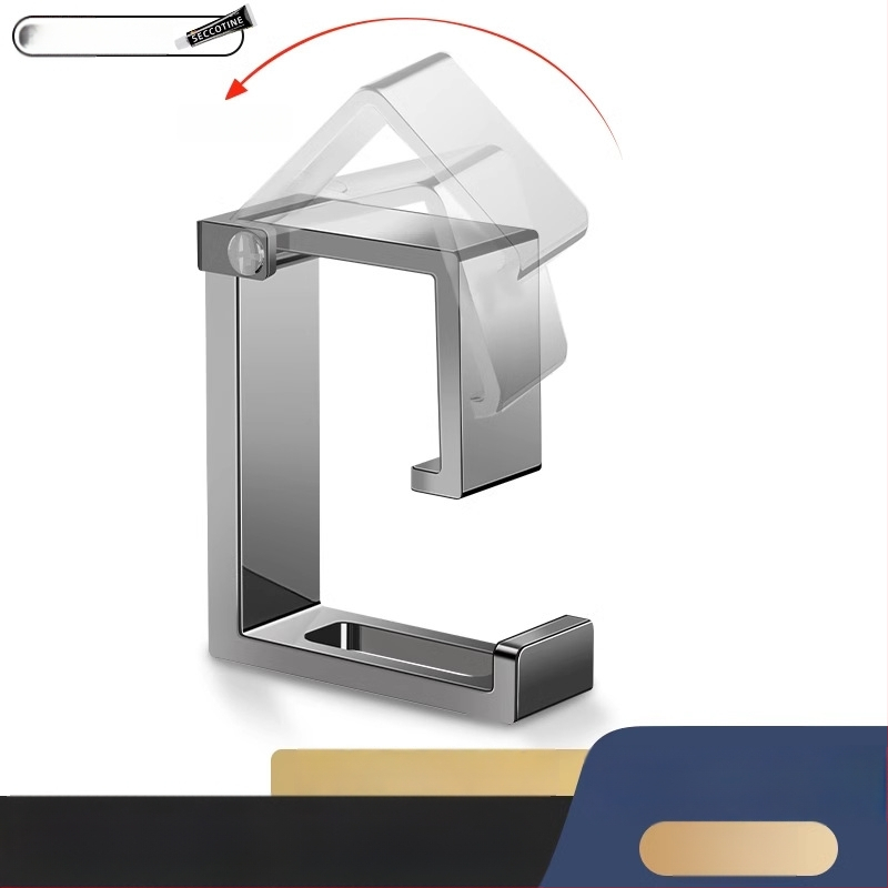 Άγκιστρο νιπτήρα από ανοξείδωτο ατσάλι, χωρίς τρύπημα εγκατάσταση — μοντέρνος μινιμαλιστικός σχεδιασμός, ένας γάντζος, φορτίο 1–3 kg