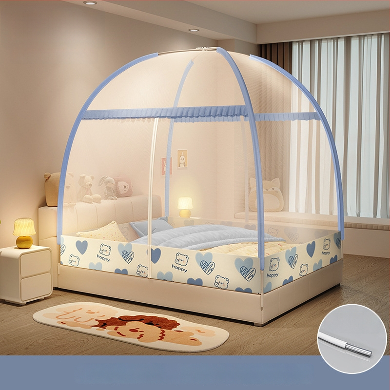 Ágyhoz szúnyogháló — mongol jurta stílus, rajzfilm dizájn, poliészter, üvegszálas keret, szerelés nélkül