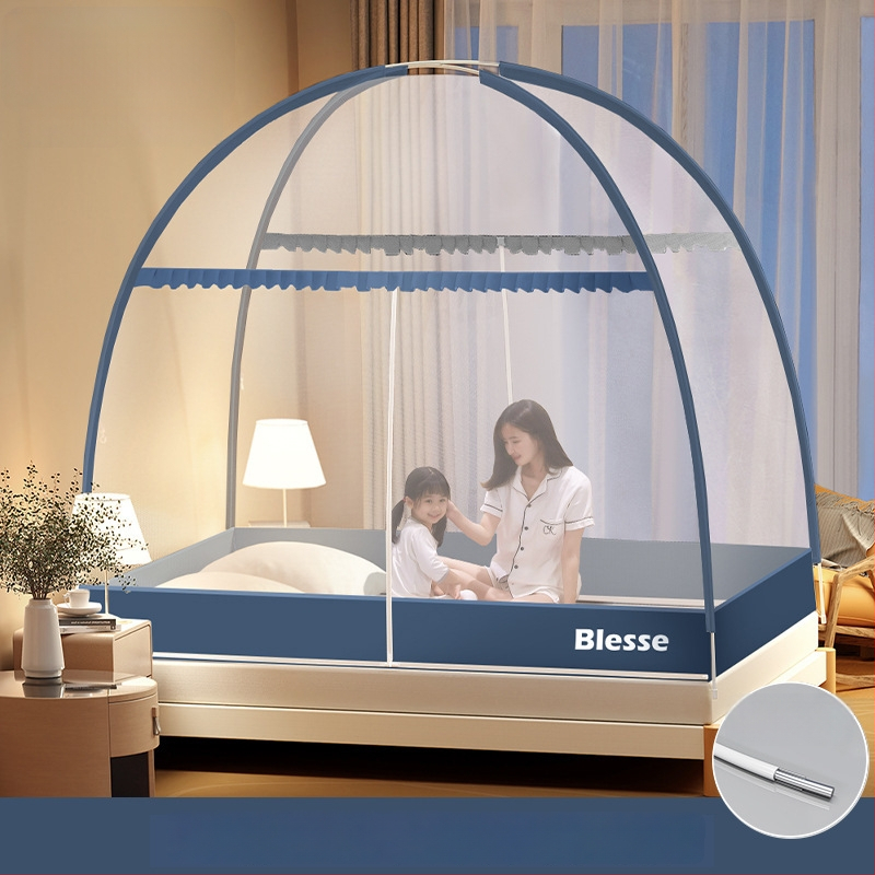 Ágyhoz szúnyogháló — mongol jurta stílus, rajzfilm dizájn, poliészter, üvegszálas keret, szerelés nélkül