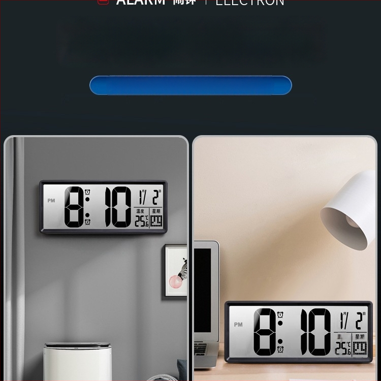 Galda pulkstenis ar LED displeju, klusa darbība, Snooze funkcija un nakts apgaismojums; barošanas no baterijām
