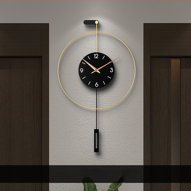 Sienas pulkstenis dzīvojamajai telpai, analogo displejs ar rādītājiem, ar bateriju, Sun movement mehānisms, metāla korpuss, metālisks ciparnīca