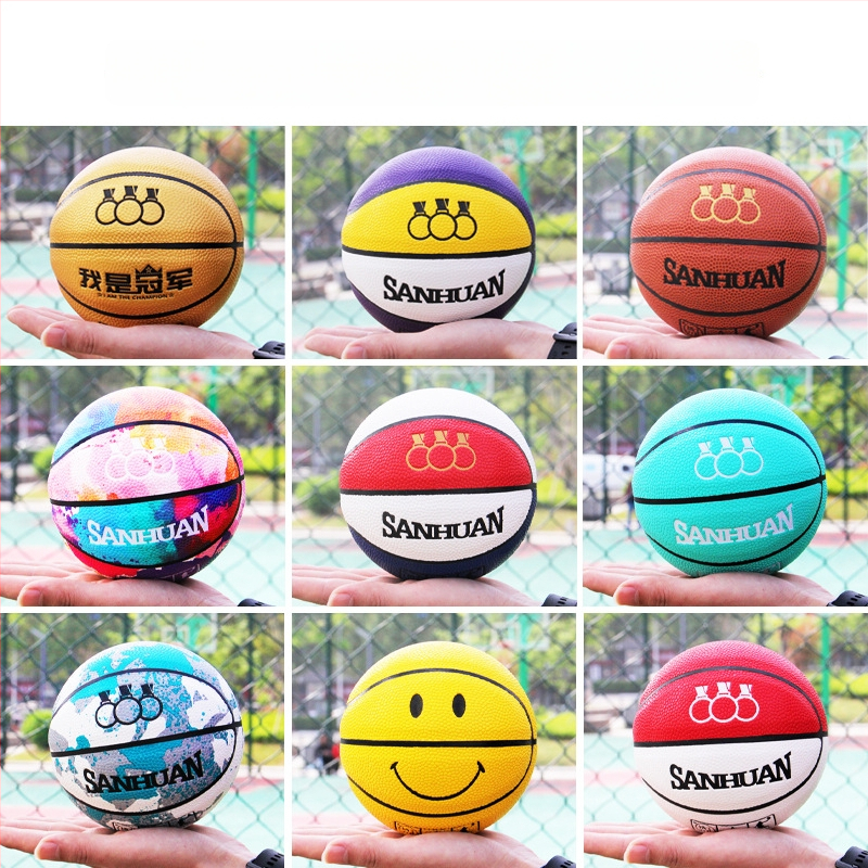 Three Rings basketbols, PU materiāls, Modeļa Nr. 1, logotips drukāts