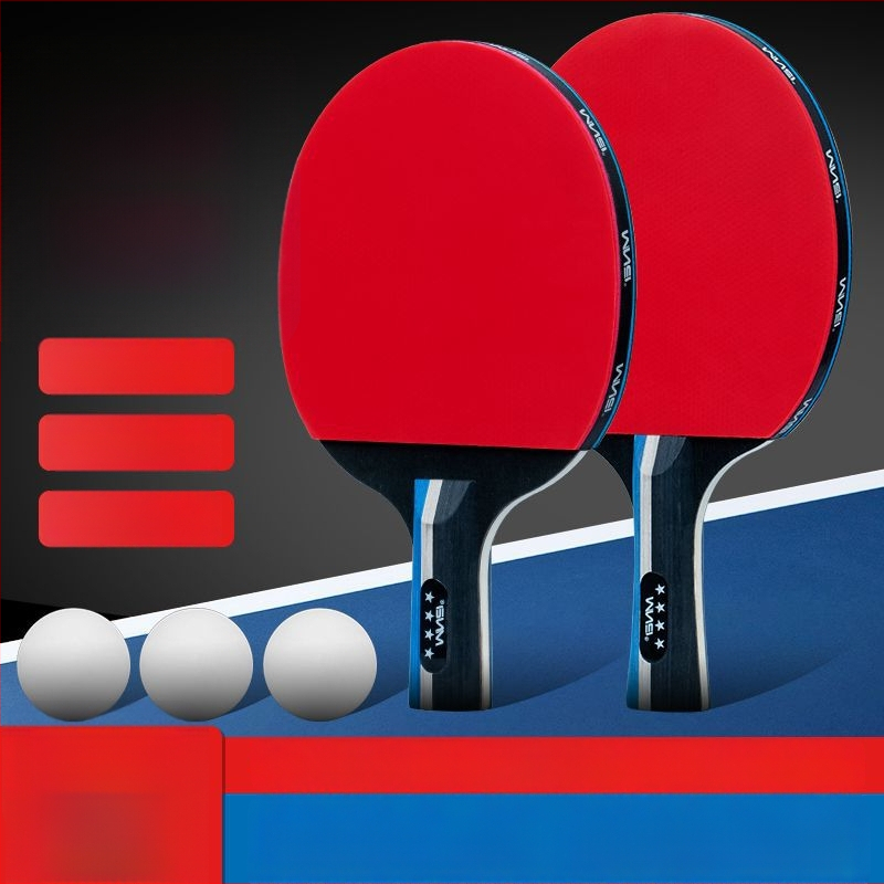 Kahesuunaline lauatennise pallrõivas algajatele ja lastele, kõrge elastsus; Basswood plaat; kumm Long-glue; löögitüüp Direct shot; sobib badmintonile ja tennisele