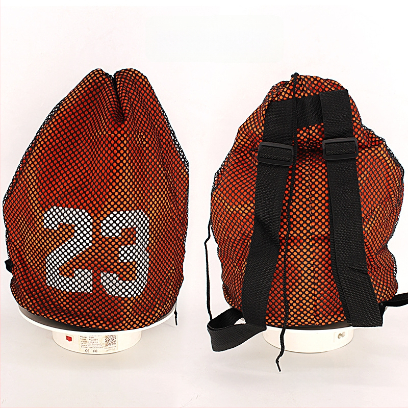 Krepšinio tinklo kuprinė su virvele – pritaikoma su logotipu, tinklinė medžiaga, sportinė kuprinė krepšiniui