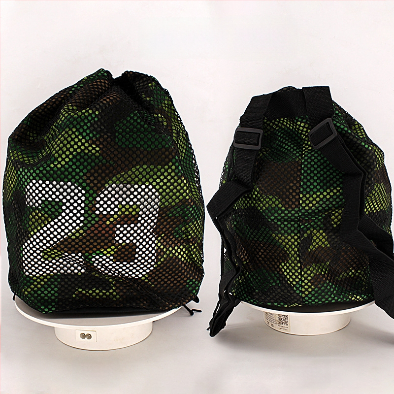 Krepšinio tinklo kuprinė su virvele – pritaikoma su logotipu, tinklinė medžiaga, sportinė kuprinė krepšiniui