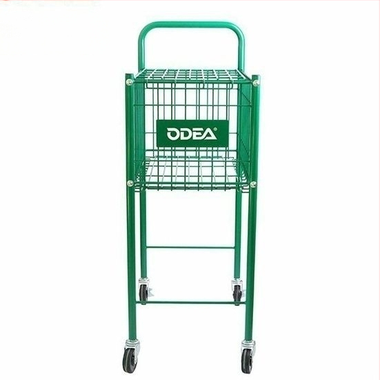 Odea Tenisa bumbu ratiņi – Pārvietojams metāla statīvs, Gumijas materiāls, Riteņi, Bumbu savācējs