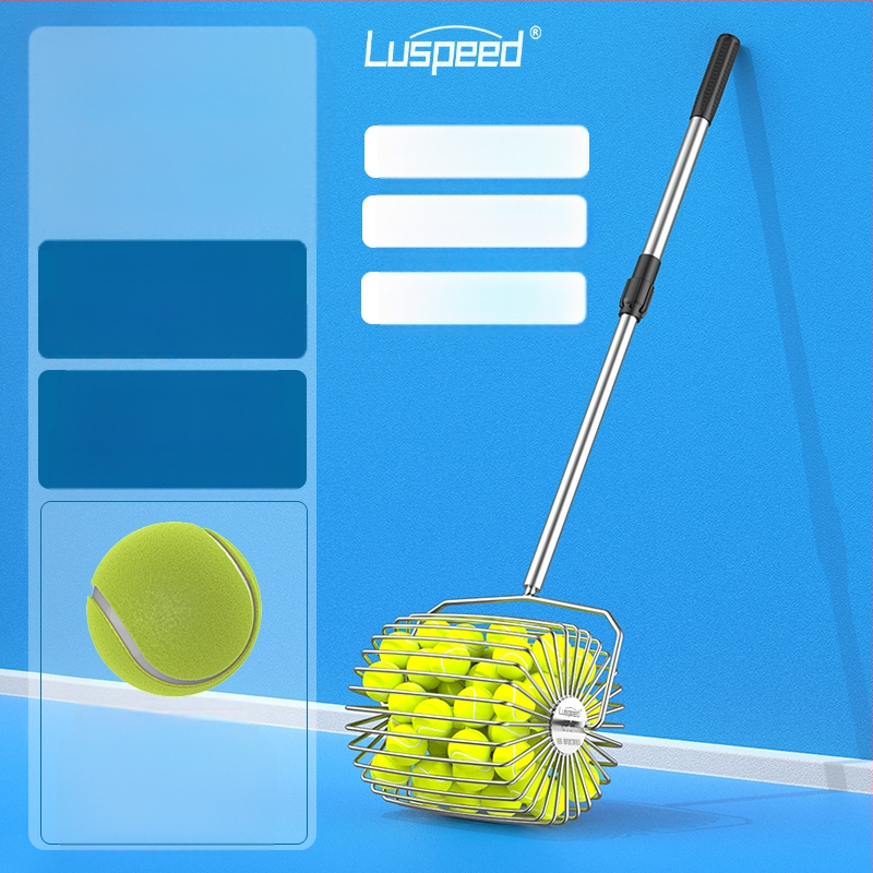 Viegls teleskopiskais tenisa bumbiņu savācējs ar ritināšanas mehānismu