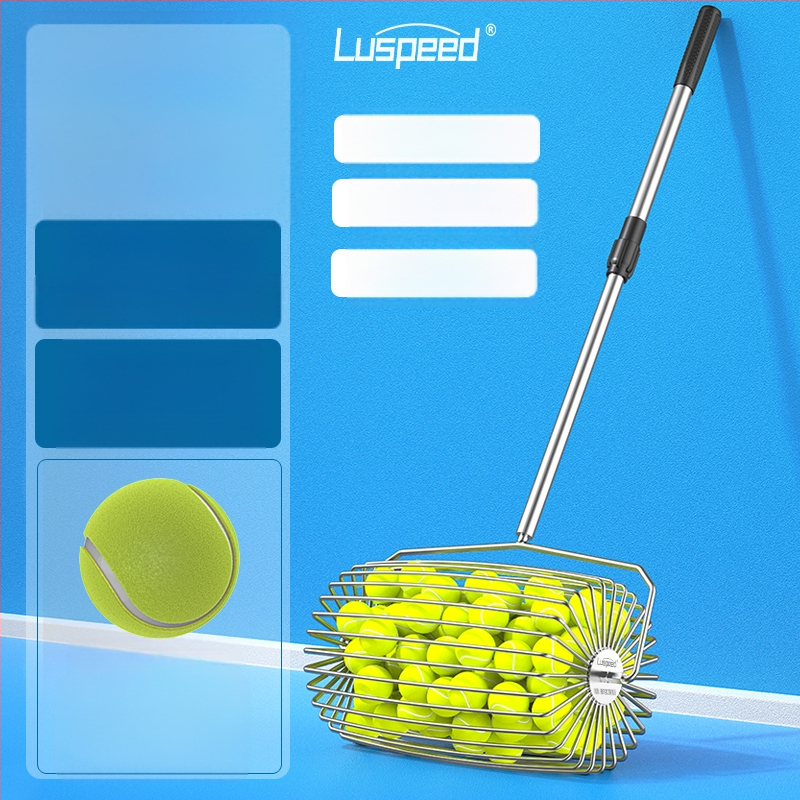 Viegls teleskopiskais tenisa bumbiņu savācējs ar ritināšanas mehānismu